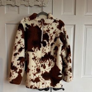 Cozy Brown and Cream women’s fuzzy Jacket